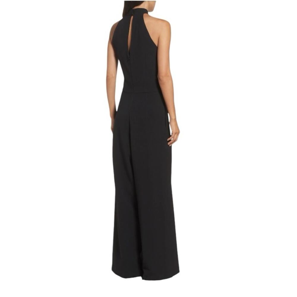 Julia Jordan Halter Wide Leg Cocktail‎ Jumpsuit Black New Large - Picture 2 of 7